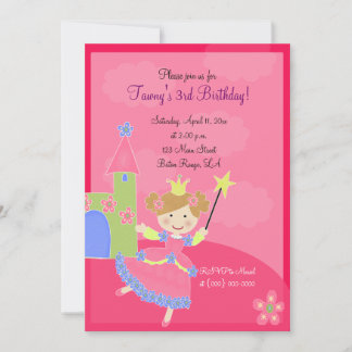 Invitation De CANICHE anniversaire FRANÇAIS ROSE de la La 5x7