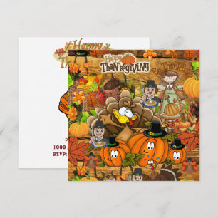 Invitation de carte bon thanksgiving jour