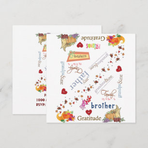 Invitation de carte bon thanksgiving jour