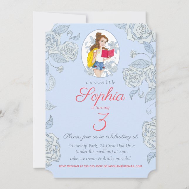Invitation de carte d'anniversaire, princesse (Devant)