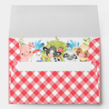 Invitation de carte Farm Barnyard Animaux 5x7
