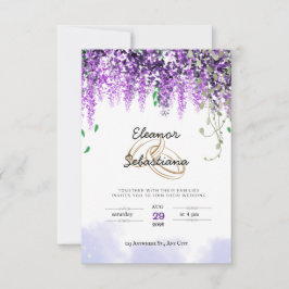 invitation de carte mariage lavande