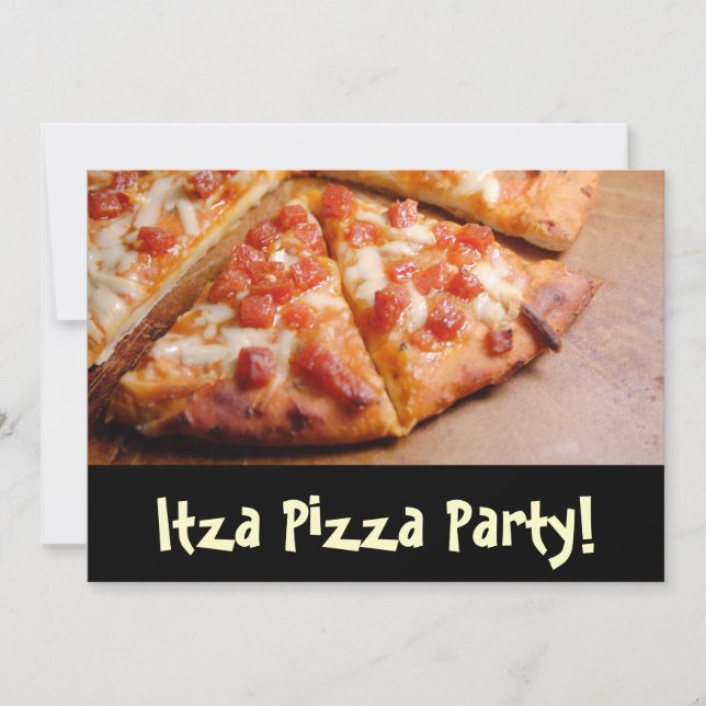 Invitation de carte personnalisée Pizza Party (Devant)