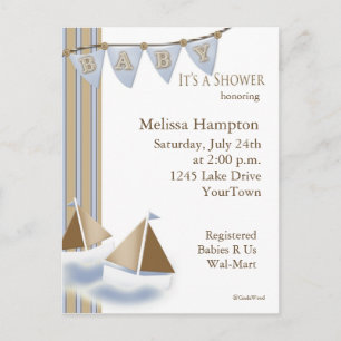 Invitation de carte postale de baby shower de