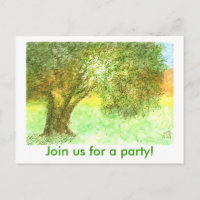 Invitation de carte postale de fête - Chêne d'été