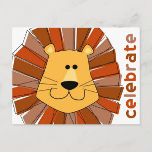 Invitation de carte postale Lion