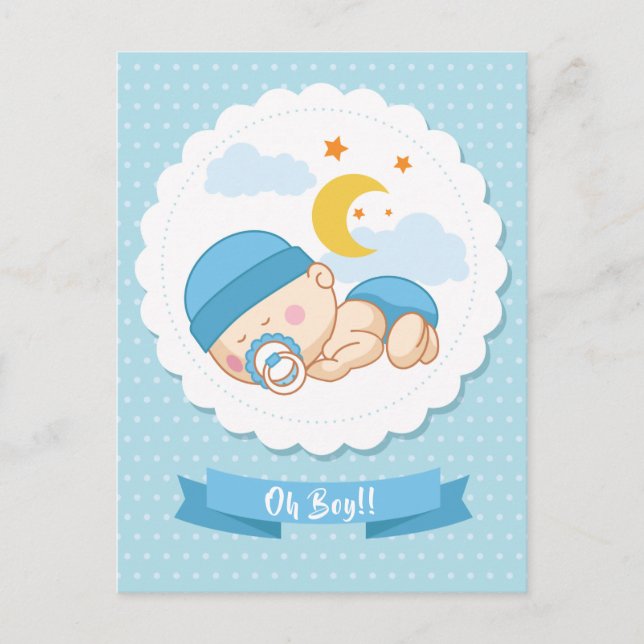 Invitation de carte postale pour Baby Shower "C'es (Devant)