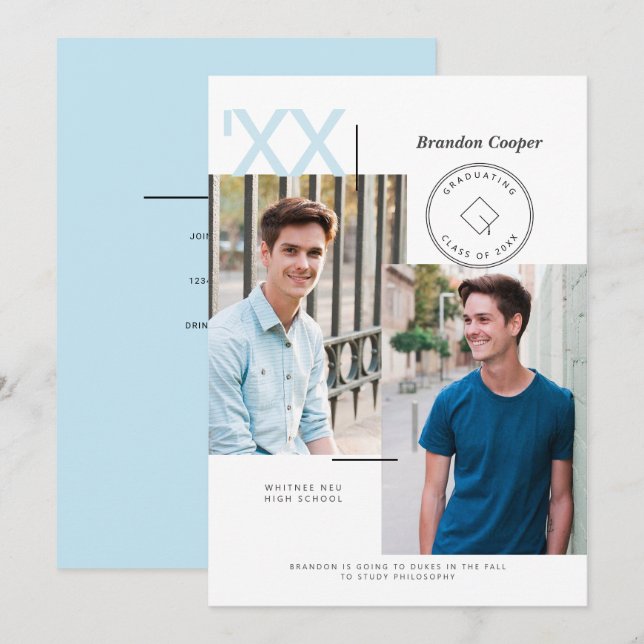 Invitation de Casquette contemporain (Devant / Derrière)