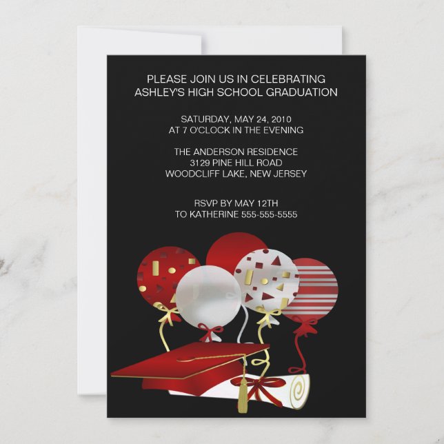 Invitation de Casquette de la Red Grad (Devant)