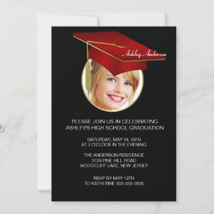 Invitation de Casquette de la Red Grad