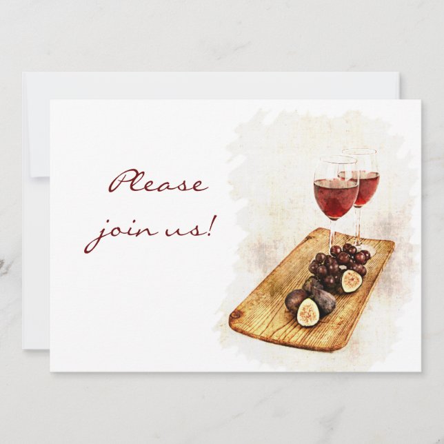 Invitation de célébration de dîner de vin (Devant)