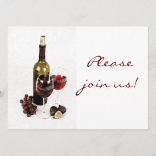 Invitation de célébration de dîner de vin