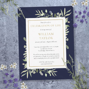 Invitation de célébration de la vie au feuillage b
