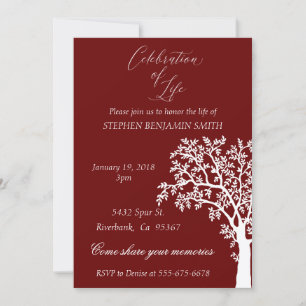 Invitation de célébration de la vie Service commém