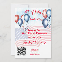 Invitation de célébration du 4 juillet