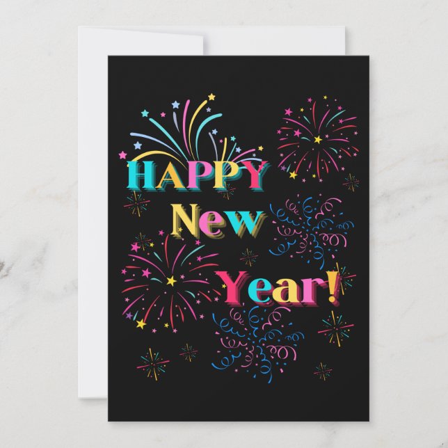 Invitation de célébration du Nouvel An (Devant)