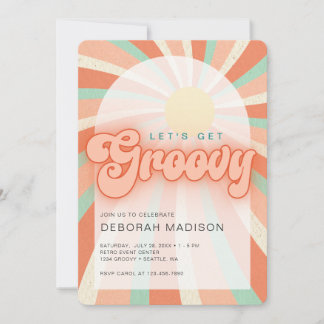 Invitation de célébration orange Let's get Groovy