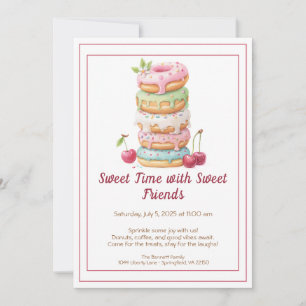 Invitation de célébration sucrée – Fête des donuts