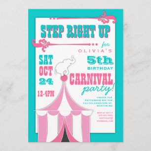 Invitation de chapiteau de fête d'anniversaire de