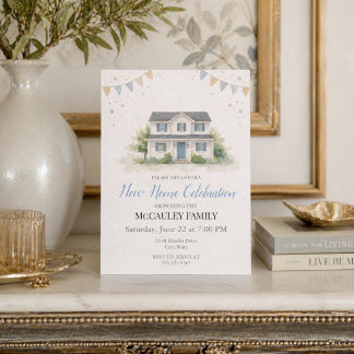 Invitation de charme pour une nouvelle maison bleu