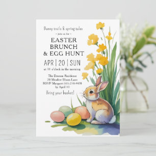 Invitation de chasse aux œufs de brunch de Pâques 