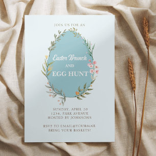 Invitation de chasse aux œufs de Pâques pour brunc