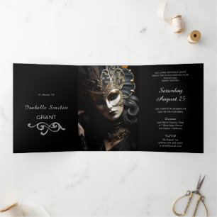 Invitation de Chic Mis Quince Masquerade Party