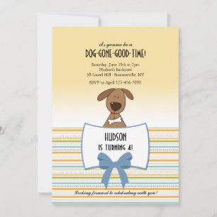 Invitation de chien cochon mignon
