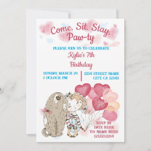 Invitation de chien Paw-ty