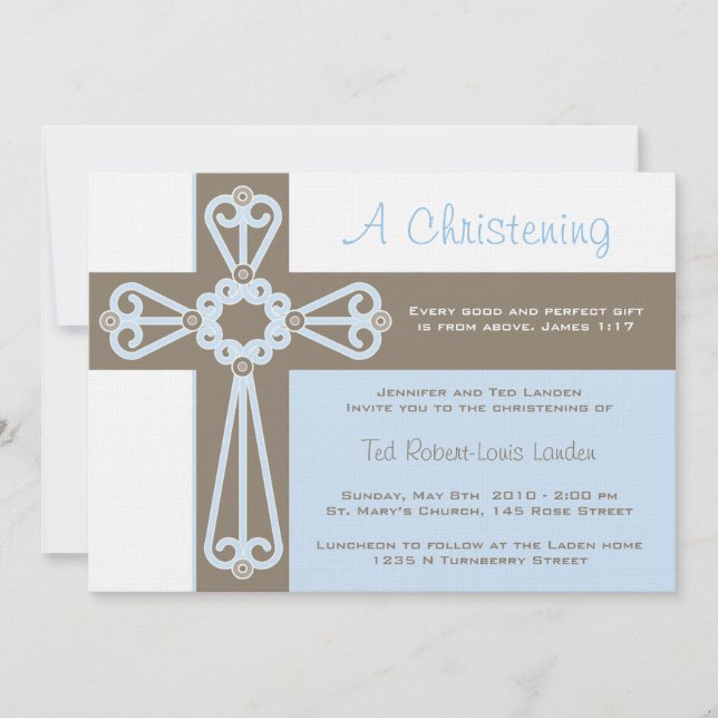 Invitation de Christening (Devant)