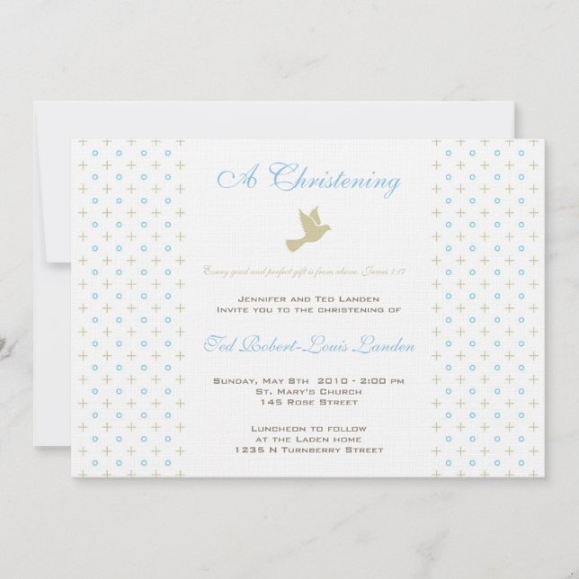 Invitation de Christening (Devant)