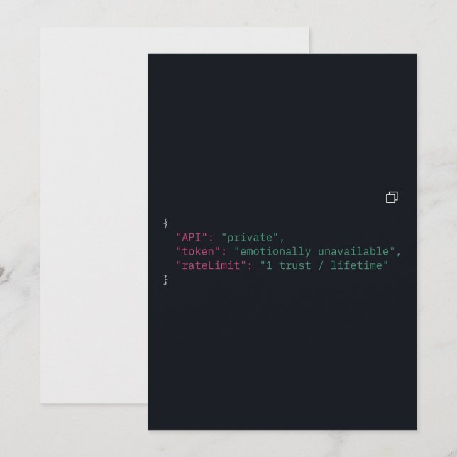 Invitation de citation de codeur noir et blanc – P (Devant / Derrière)