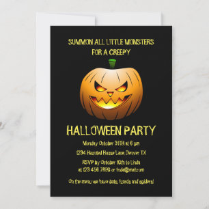 Invitation de citrouille d'Halloween brûlante effr
