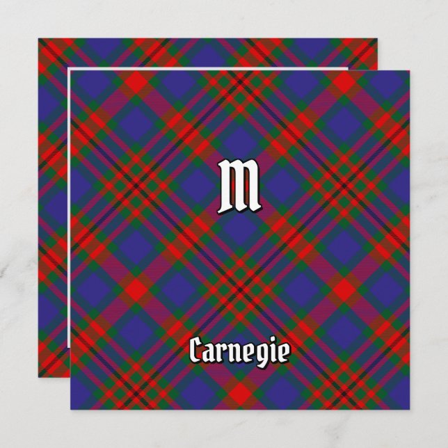 Invitation de Clan Carnegie Tartan (Devant / Derrière)