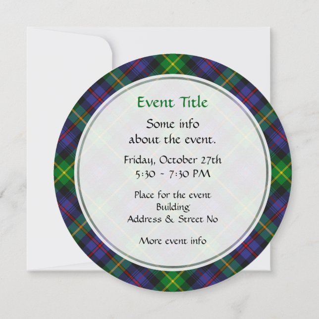 Invitation de Clan Farquharson Tartan (Dos)