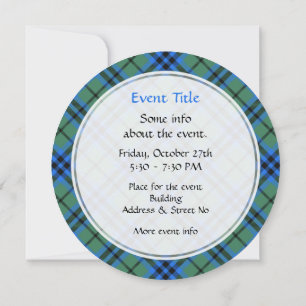 Invitation de Clan Keith Tartan