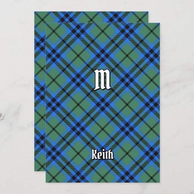 Invitation de Clan Keith Tartan (Devant / Derrière)