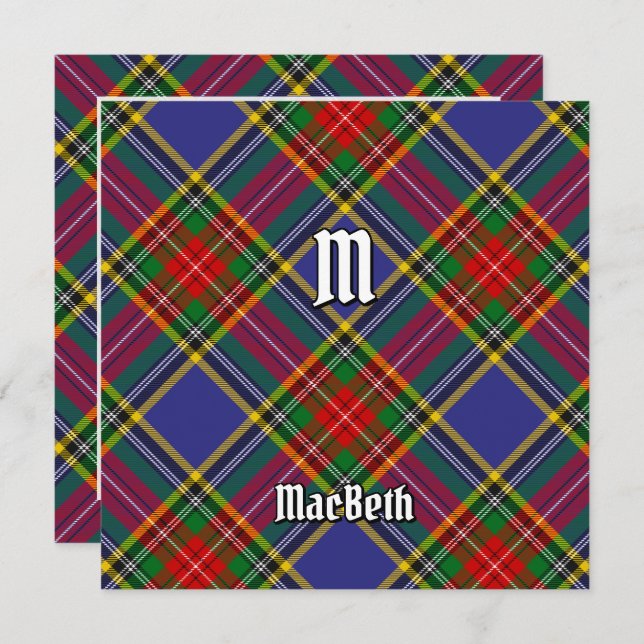 Invitation de Clan MacBeth Tartan (Devant / Derrière)