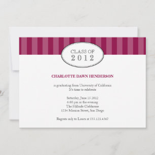 Invitation de classe de graduation de maroon de bo