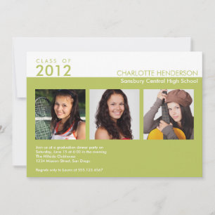 Invitation de classe de graduation verte personnal