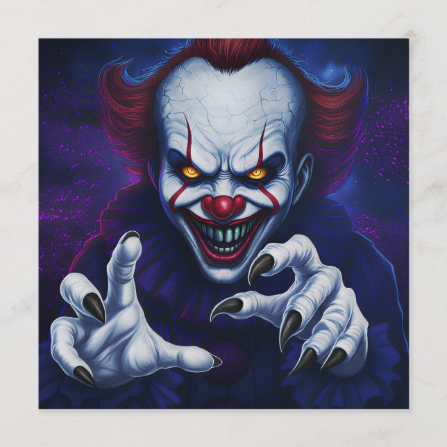 Invitation de clown effrayant (Devant)