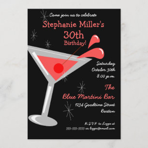 Invitation de cocktail de Martini d'anniversaire