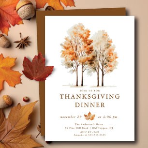 Invitation de collecte de feuilles Thanksgiving
