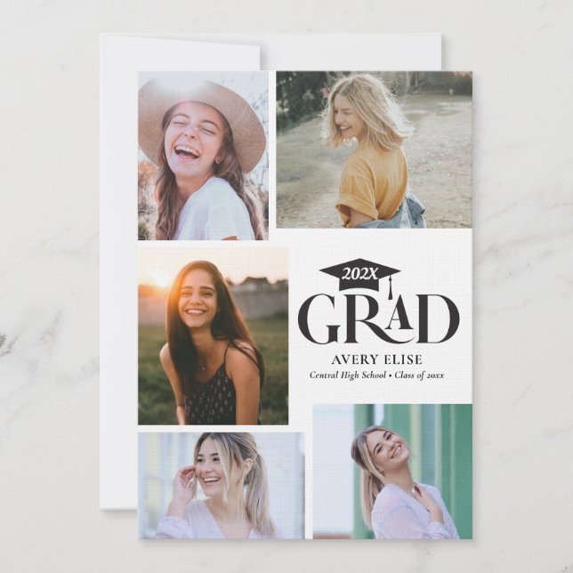 Invitation de collection photo en noir et blanc mo (Devant)