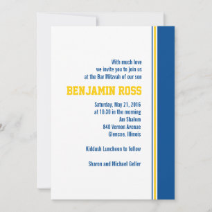 Invitation de College Stripe Bar Mitzvah