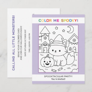 Invitation de coloriage d'Halloween pour enfants a