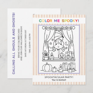 Invitation de coloriage Halloween chauve-souris po