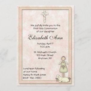 Invitation de communion de pêche d'ange