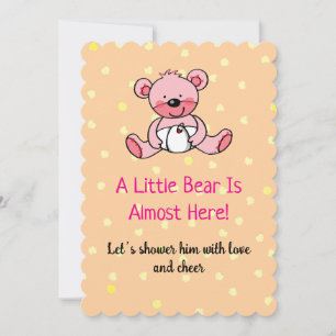 Invitation de conception de Baby shower d'ours ros