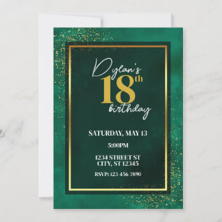 INVITATION DE CONCEPTION VERT & OR